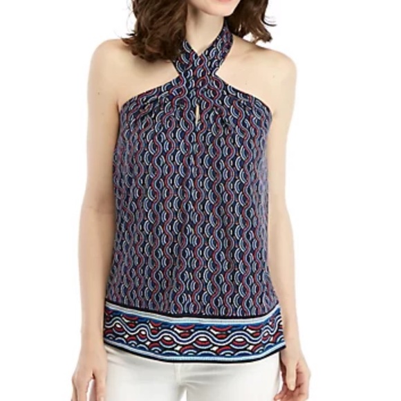 MICHAEL Michael Kors Tops - Michael Kors Large Wavy Border Halter Neck Top
